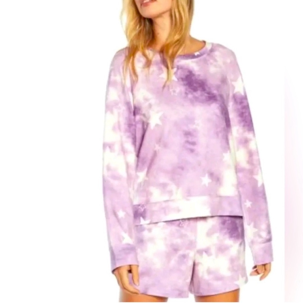 Wildfox Size XL Purple Tye Dye Star Print Lounge Set